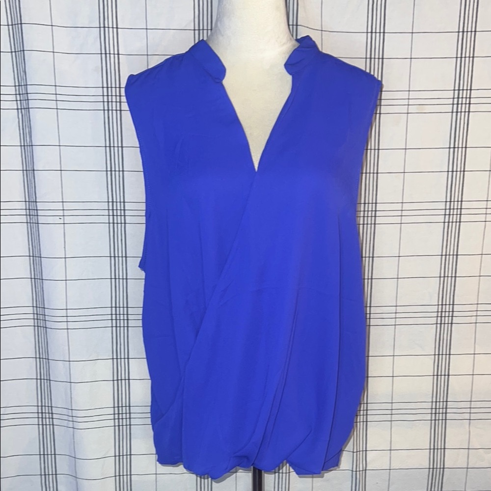 Vince Camuto Cobalt Blue Sleeveless Surplice Blouse